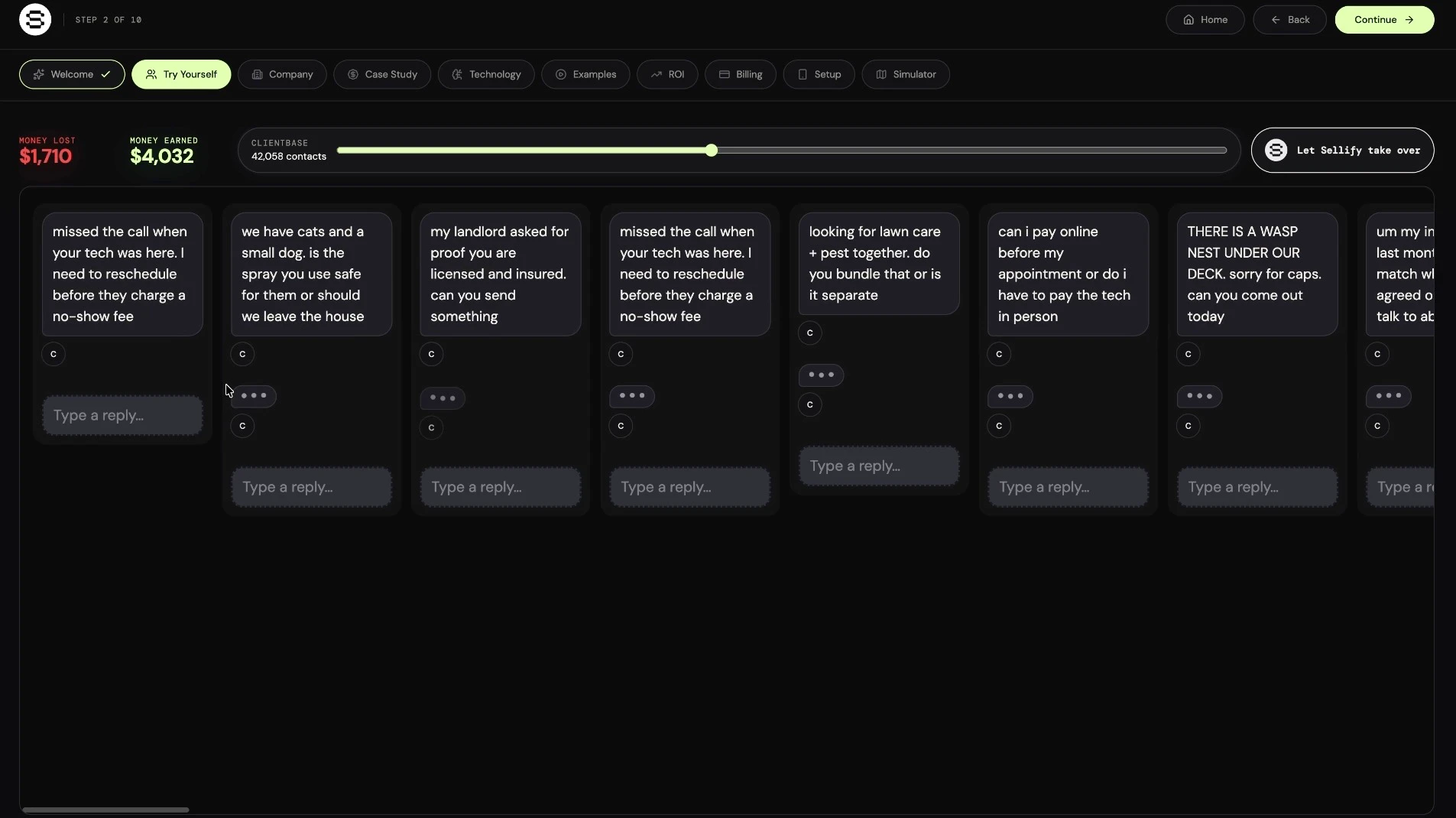 Sellify / Onboarding, project view 2